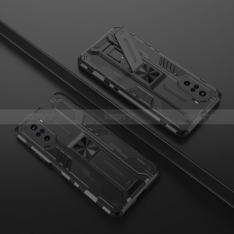 Funda Bumper Silicona y Plastico Mate Carcasa con Magnetico Soporte KC2 para Xiaomi Mi 11X 5G