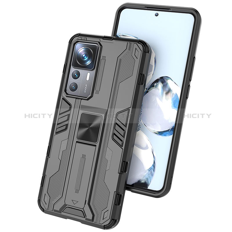 Funda Bumper Silicona y Plastico Mate Carcasa con Magnetico Soporte KC2 para Xiaomi Mi 12T Pro 5G