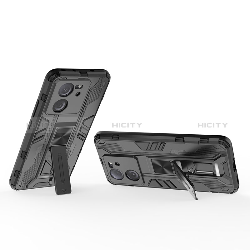 Funda Bumper Silicona y Plastico Mate Carcasa con Magnetico Soporte KC2 para Xiaomi Mi 13T Pro 5G