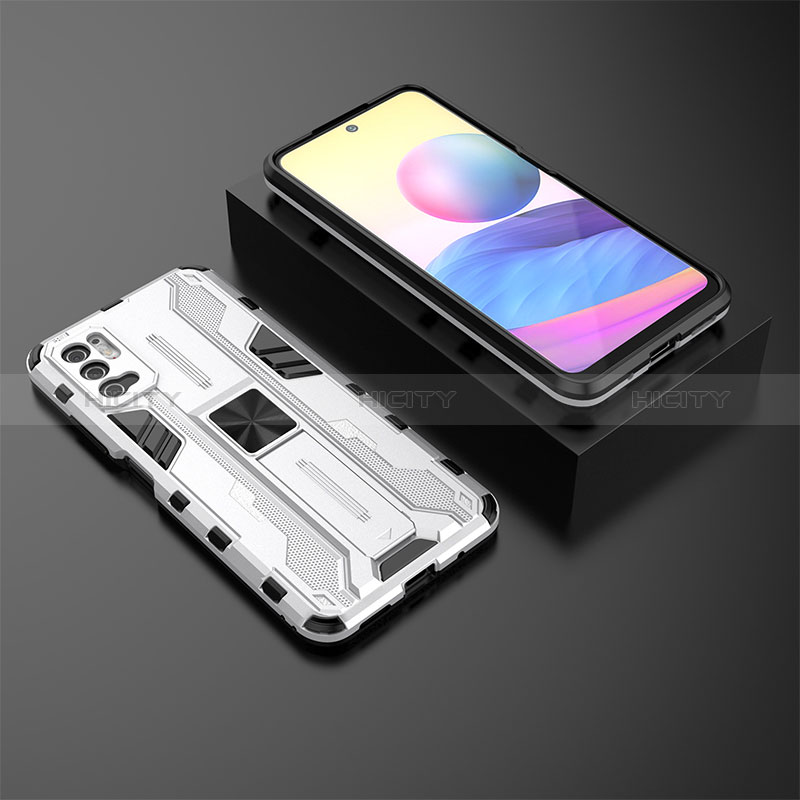 Funda Bumper Silicona y Plastico Mate Carcasa con Magnetico Soporte KC2 para Xiaomi POCO M3 Pro 5G