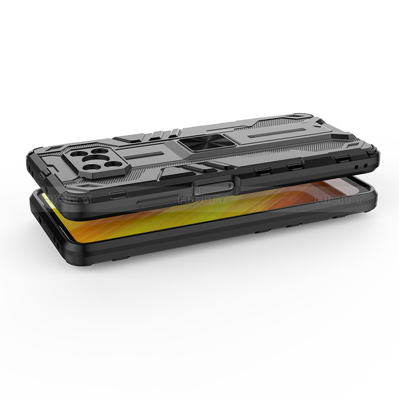 Funda Bumper Silicona y Plastico Mate Carcasa con Magnetico Soporte KC2 para Xiaomi Poco X3 NFC
