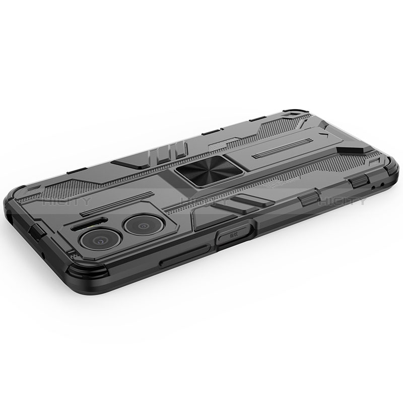 Funda Bumper Silicona y Plastico Mate Carcasa con Magnetico Soporte KC2 para Xiaomi Redmi 10 5G