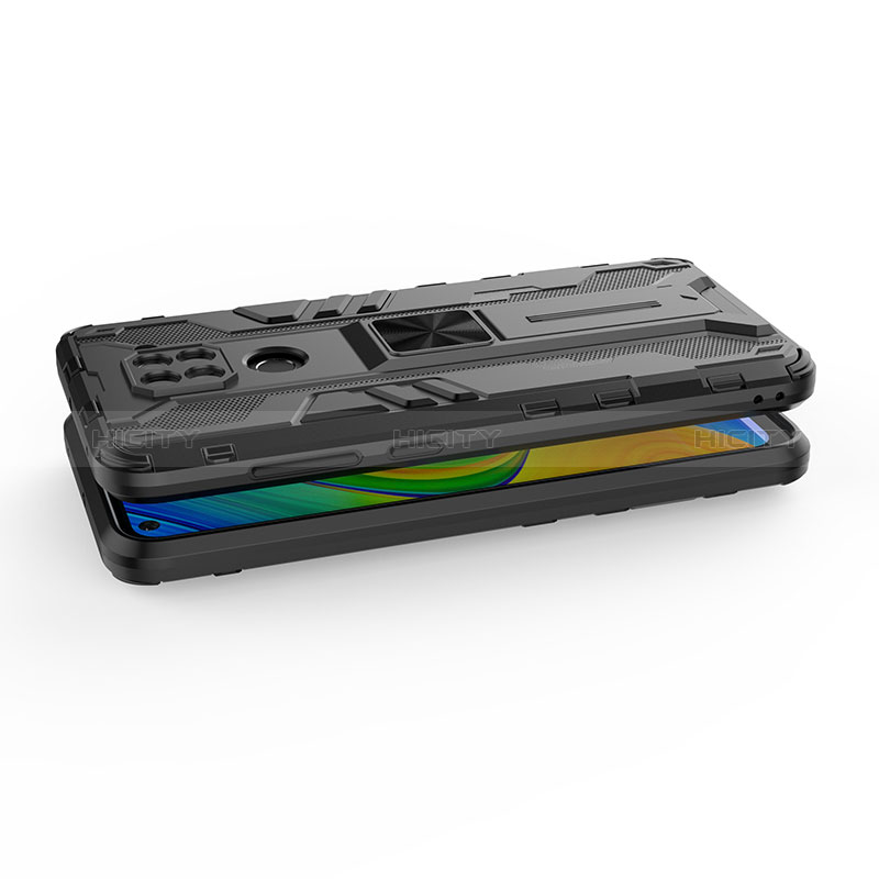 Funda Bumper Silicona y Plastico Mate Carcasa con Magnetico Soporte KC2 para Xiaomi Redmi 10X 4G