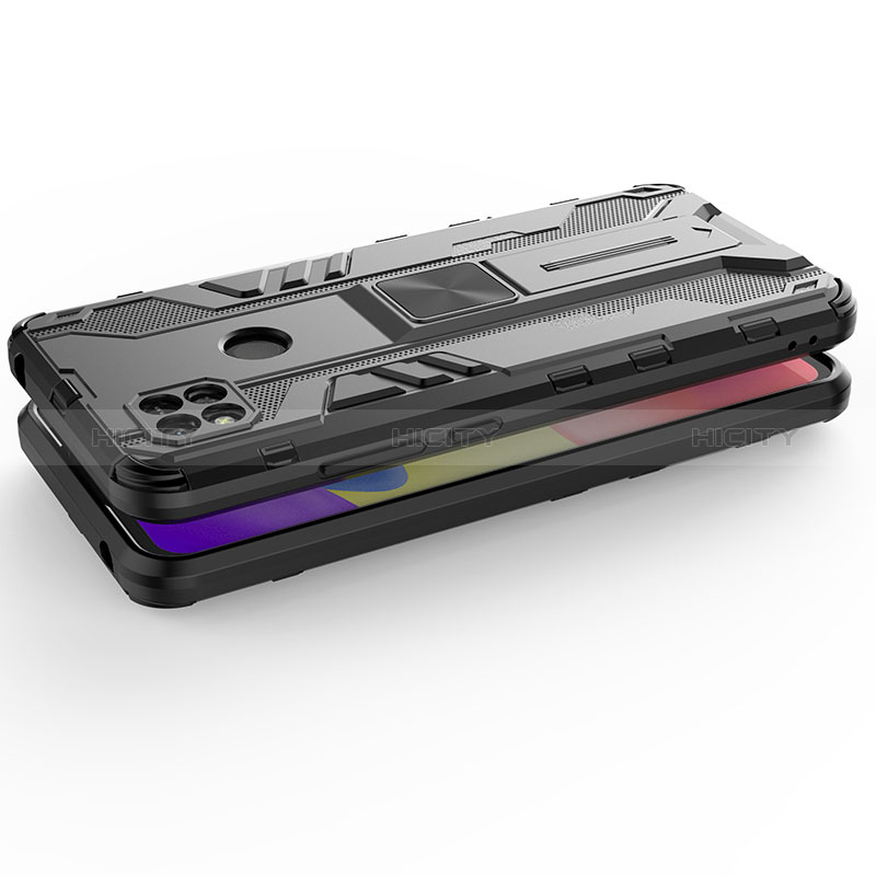 Funda Bumper Silicona y Plastico Mate Carcasa con Magnetico Soporte KC2 para Xiaomi Redmi 9C NFC