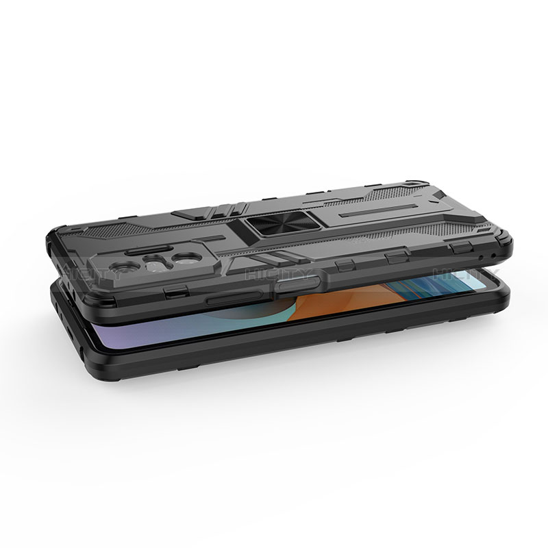 Funda Bumper Silicona y Plastico Mate Carcasa con Magnetico Soporte KC2 para Xiaomi Redmi Note 10 Pro Max