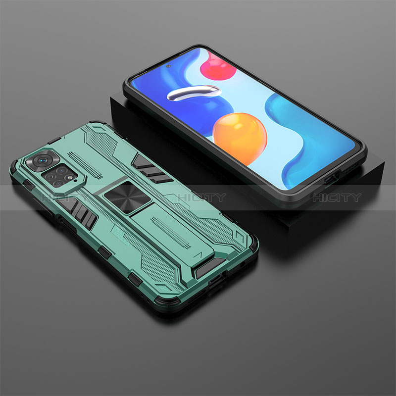 Funda Bumper Silicona y Plastico Mate Carcasa con Magnetico Soporte KC2 para Xiaomi Redmi Note 11 4G (2022)