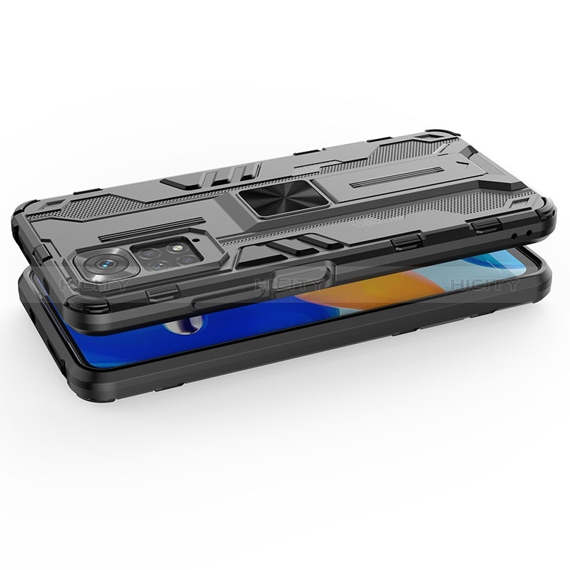 Funda Bumper Silicona y Plastico Mate Carcasa con Magnetico Soporte KC2 para Xiaomi Redmi Note 11 4G (2022)
