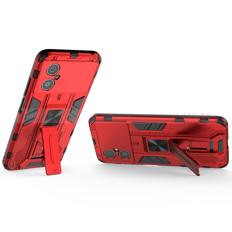 Funda Bumper Silicona y Plastico Mate Carcasa con Magnetico Soporte KC2 para Xiaomi Redmi Note 11R 5G