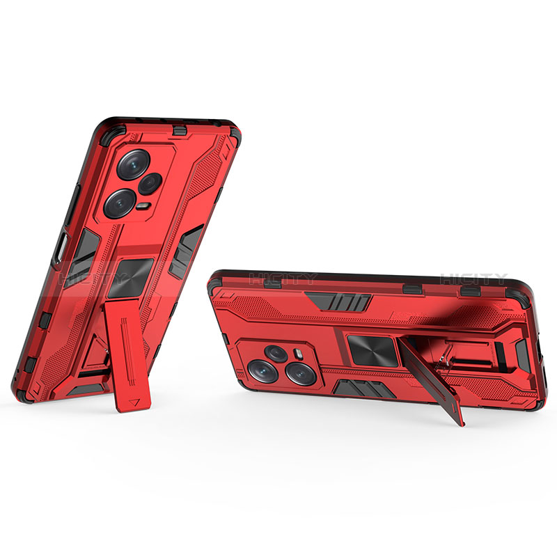 Funda Bumper Silicona y Plastico Mate Carcasa con Magnetico Soporte KC2 para Xiaomi Redmi Note 12 Pro+ Plus 5G