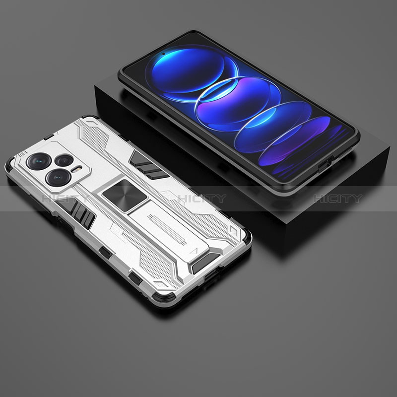 Funda Bumper Silicona y Plastico Mate Carcasa con Magnetico Soporte KC2 para Xiaomi Redmi Note 12 Pro+ Plus 5G