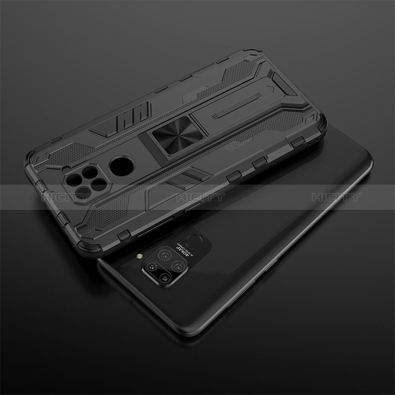 Funda Bumper Silicona y Plastico Mate Carcasa con Magnetico Soporte KC2 para Xiaomi Redmi Note 9