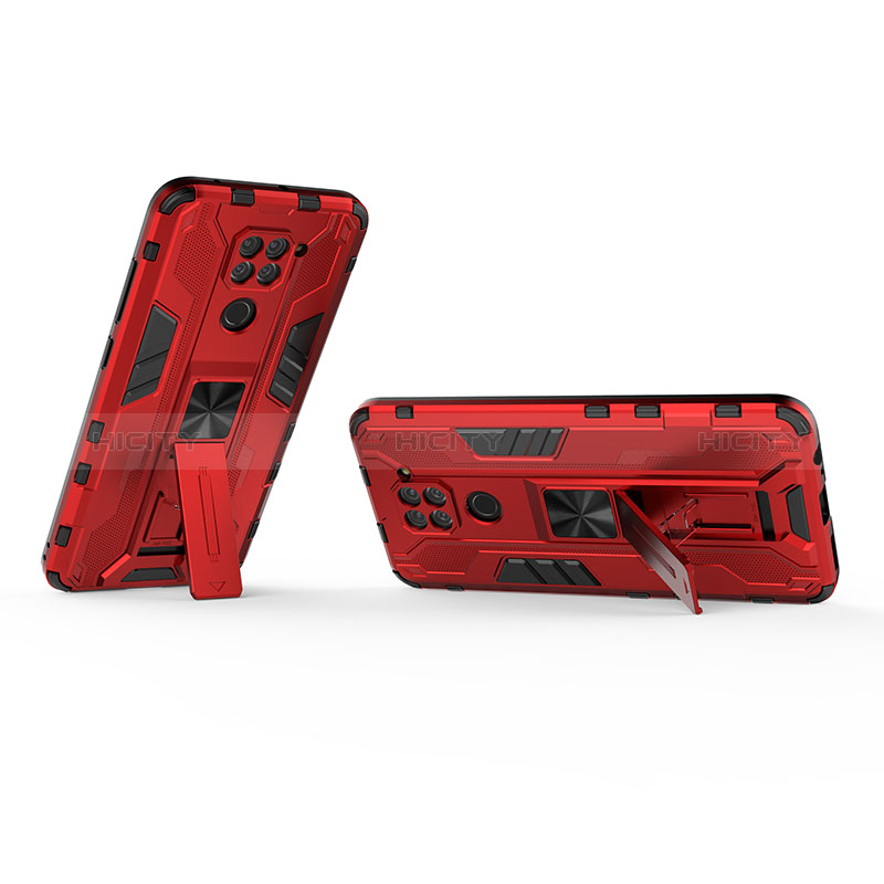 Funda Bumper Silicona y Plastico Mate Carcasa con Magnetico Soporte KC2 para Xiaomi Redmi Note 9