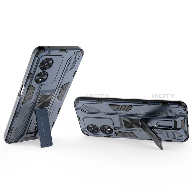 Funda Bumper Silicona y Plastico Mate Carcasa con Magnetico Soporte KC3 para Huawei Honor X5 Plus