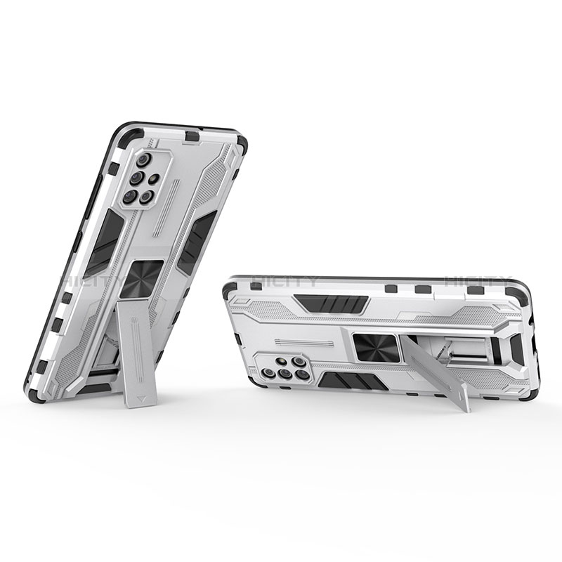 Funda Bumper Silicona y Plastico Mate Carcasa con Magnetico Soporte KC3 para Samsung Galaxy A71 5G