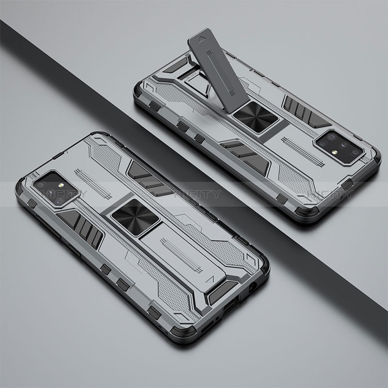 Funda Bumper Silicona y Plastico Mate Carcasa con Magnetico Soporte KC3 para Samsung Galaxy M40S