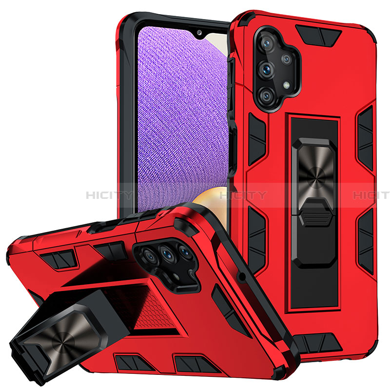 Funda Bumper Silicona y Plastico Mate Carcasa con Magnetico Soporte MQ1 para Samsung Galaxy A32 5G