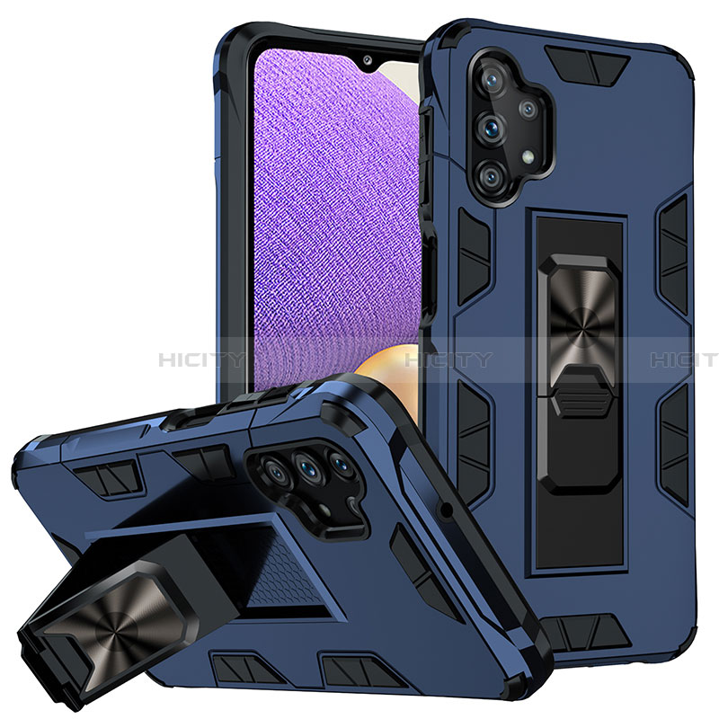 Funda Bumper Silicona y Plastico Mate Carcasa con Magnetico Soporte MQ1 para Samsung Galaxy A32 5G