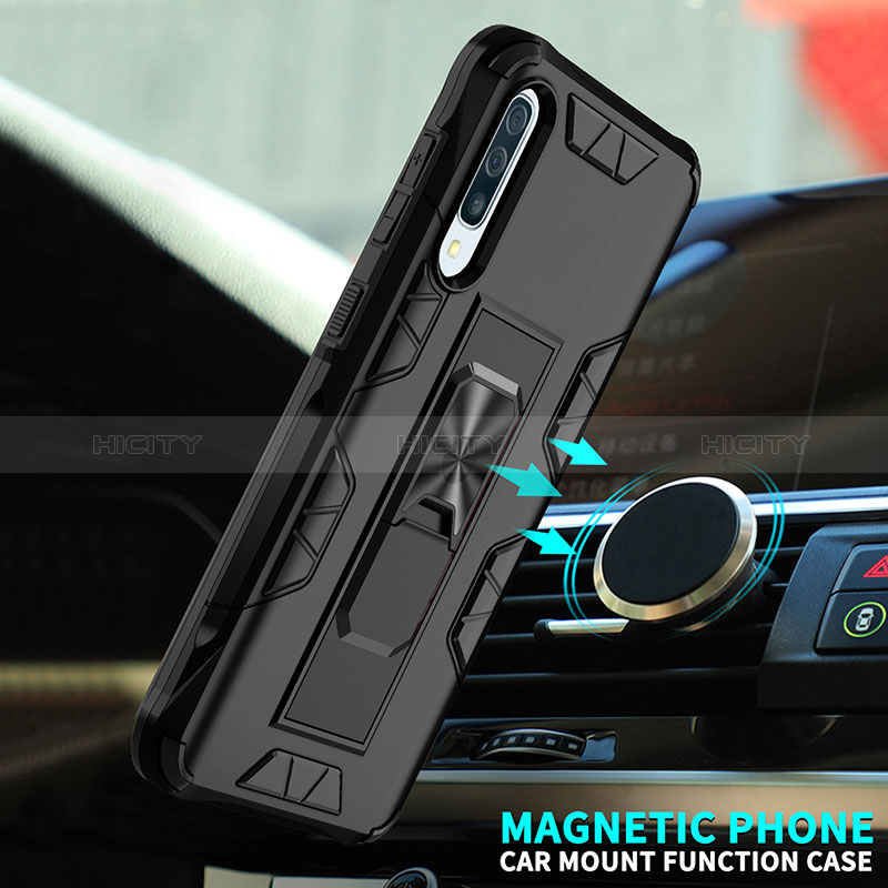 Funda Bumper Silicona y Plastico Mate Carcasa con Magnetico Soporte MQ1 para Samsung Galaxy A50