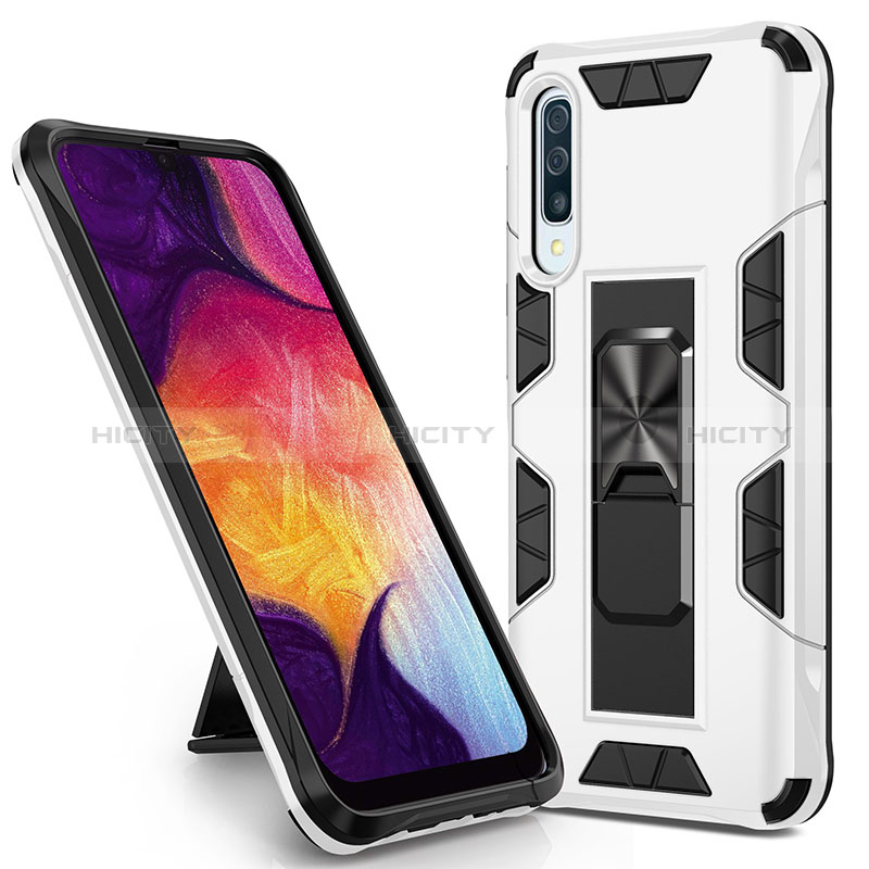 Funda Bumper Silicona y Plastico Mate Carcasa con Magnetico Soporte MQ1 para Samsung Galaxy A50S