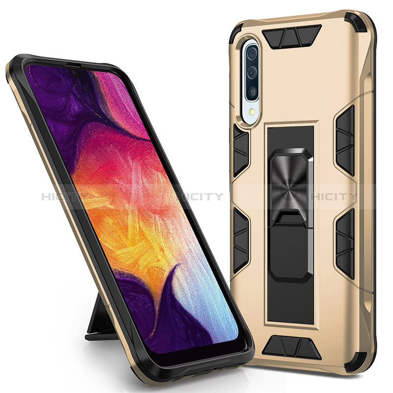 Funda Bumper Silicona y Plastico Mate Carcasa con Magnetico Soporte MQ1 para Samsung Galaxy A50S