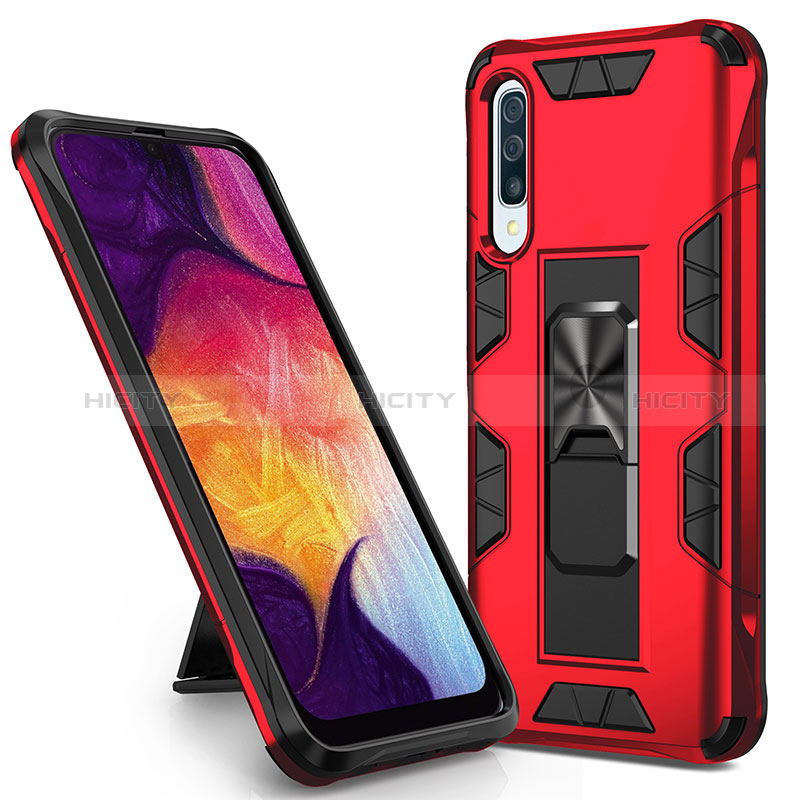 Funda Bumper Silicona y Plastico Mate Carcasa con Magnetico Soporte MQ1 para Samsung Galaxy A50S