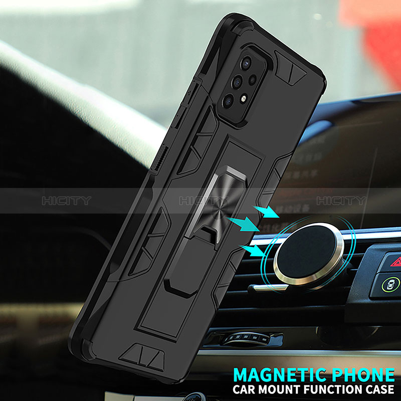 Funda Bumper Silicona y Plastico Mate Carcasa con Magnetico Soporte MQ1 para Samsung Galaxy A52s 5G