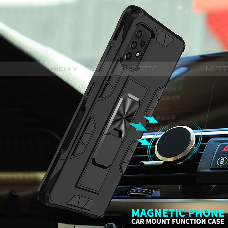 Funda Bumper Silicona y Plastico Mate Carcasa con Magnetico Soporte MQ1 para Samsung Galaxy A72 5G