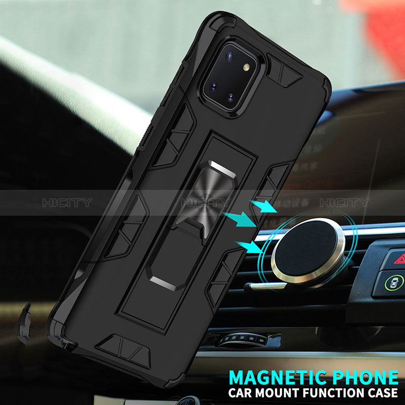 Funda Bumper Silicona y Plastico Mate Carcasa con Magnetico Soporte MQ1 para Samsung Galaxy A81