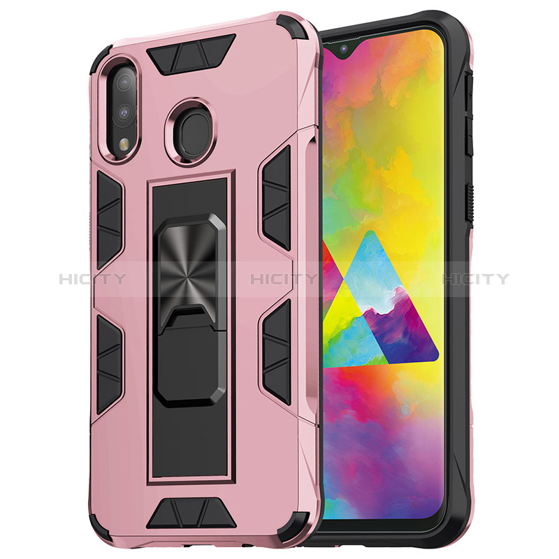 Funda Bumper Silicona y Plastico Mate Carcasa con Magnetico Soporte MQ1 para Samsung Galaxy M20