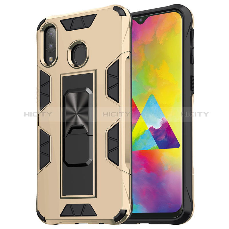 Funda Bumper Silicona y Plastico Mate Carcasa con Magnetico Soporte MQ1 para Samsung Galaxy M20