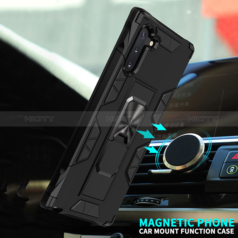 Funda Bumper Silicona y Plastico Mate Carcasa con Magnetico Soporte MQ1 para Samsung Galaxy Note 10 5G
