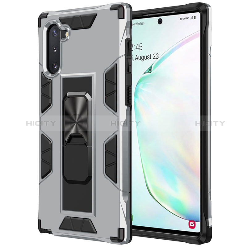 Funda Bumper Silicona y Plastico Mate Carcasa con Magnetico Soporte MQ1 para Samsung Galaxy Note 10 5G