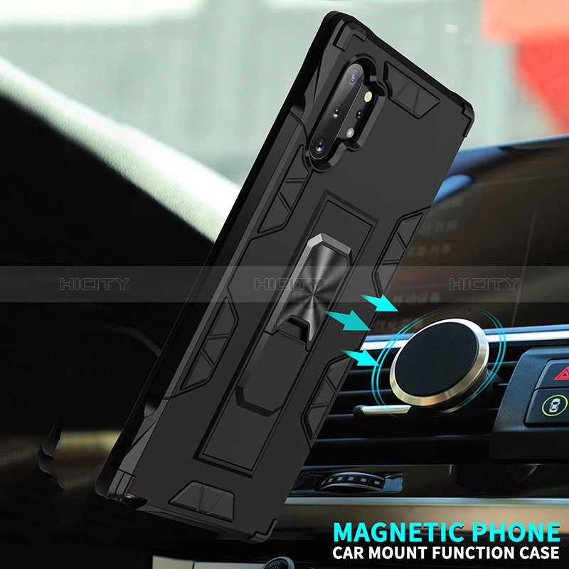 Funda Bumper Silicona y Plastico Mate Carcasa con Magnetico Soporte MQ1 para Samsung Galaxy Note 10 Plus 5G