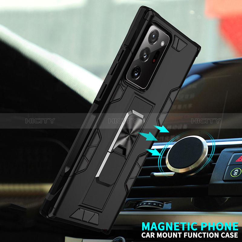 Funda Bumper Silicona y Plastico Mate Carcasa con Magnetico Soporte MQ1 para Samsung Galaxy Note 20 Ultra 5G