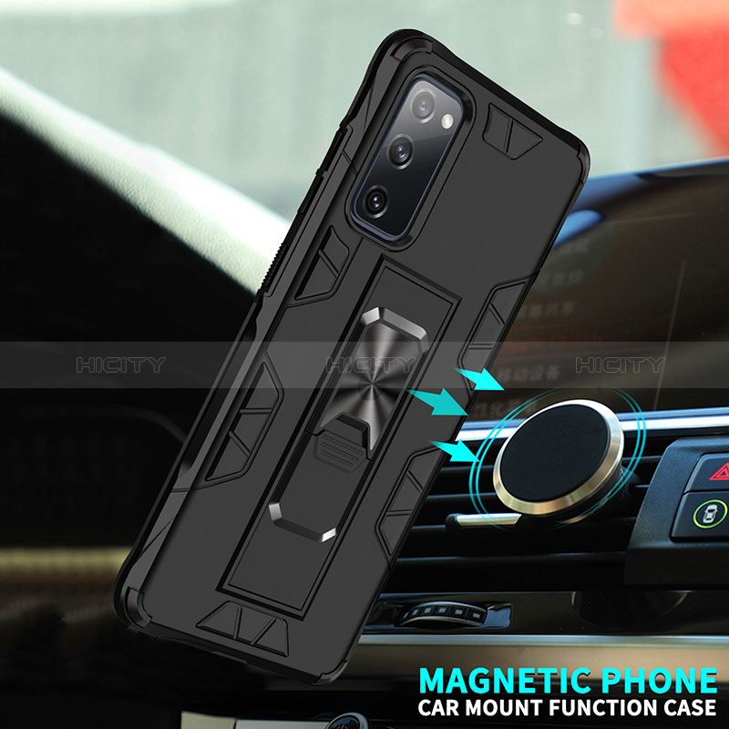 Funda Bumper Silicona y Plastico Mate Carcasa con Magnetico Soporte MQ1 para Samsung Galaxy S20 FE 5G
