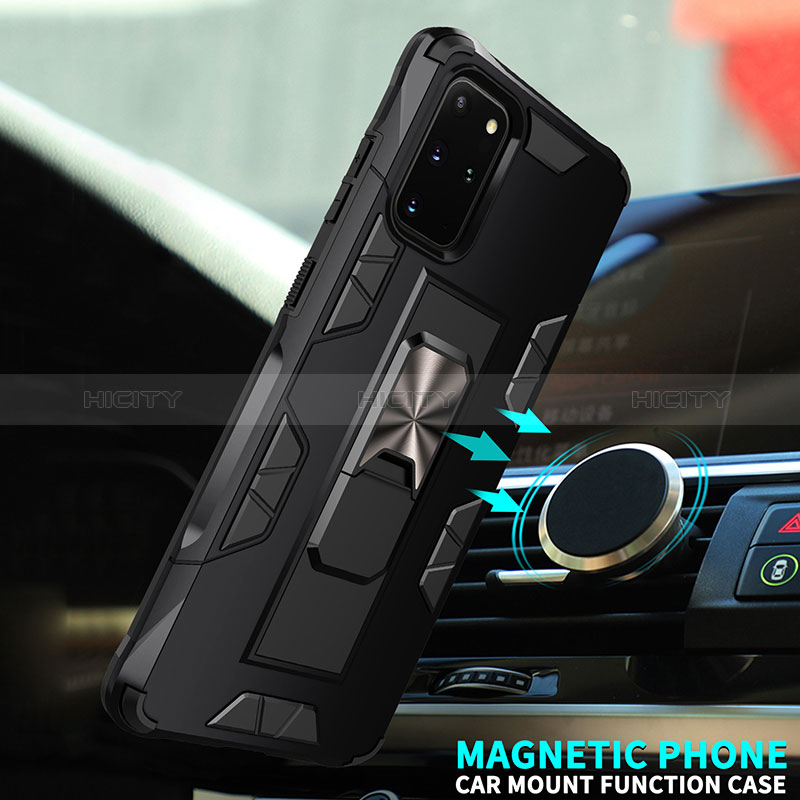 Funda Bumper Silicona y Plastico Mate Carcasa con Magnetico Soporte MQ1 para Samsung Galaxy S20 Plus
