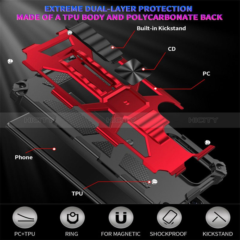 Funda Bumper Silicona y Plastico Mate Carcasa con Magnetico Soporte MQ1 para Samsung Galaxy S20 Ultra 5G