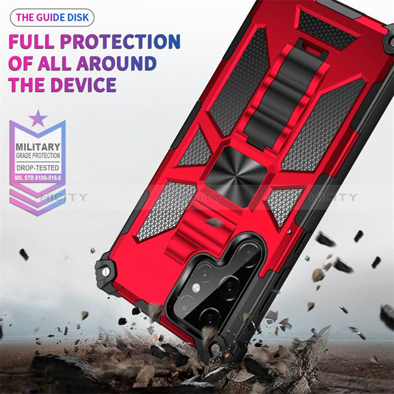 Funda Bumper Silicona y Plastico Mate Carcasa con Magnetico Soporte MQ1 para Samsung Galaxy S20 Ultra 5G