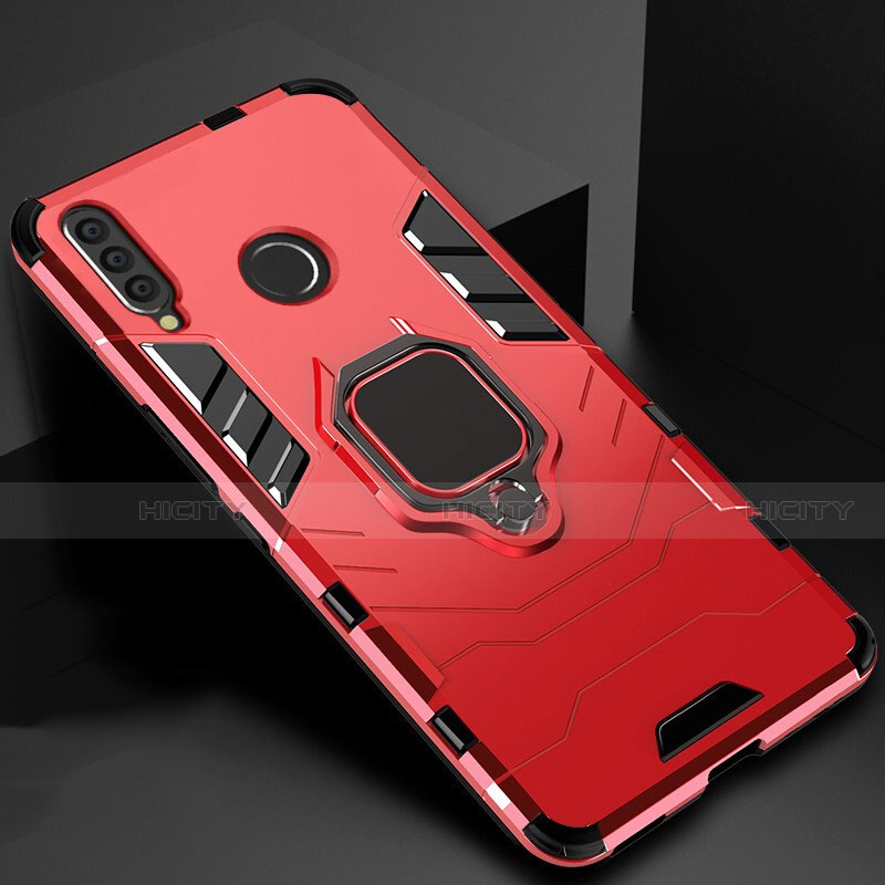 Funda Bumper Silicona y Plastico Mate Carcasa con Magnetico Soporte para Huawei Enjoy 9s Rojo