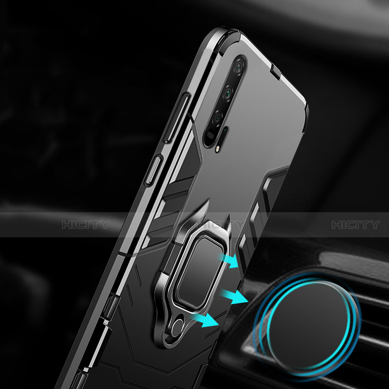 Funda Bumper Silicona y Plastico Mate Carcasa con Magnetico Soporte para Huawei Honor 20 Pro