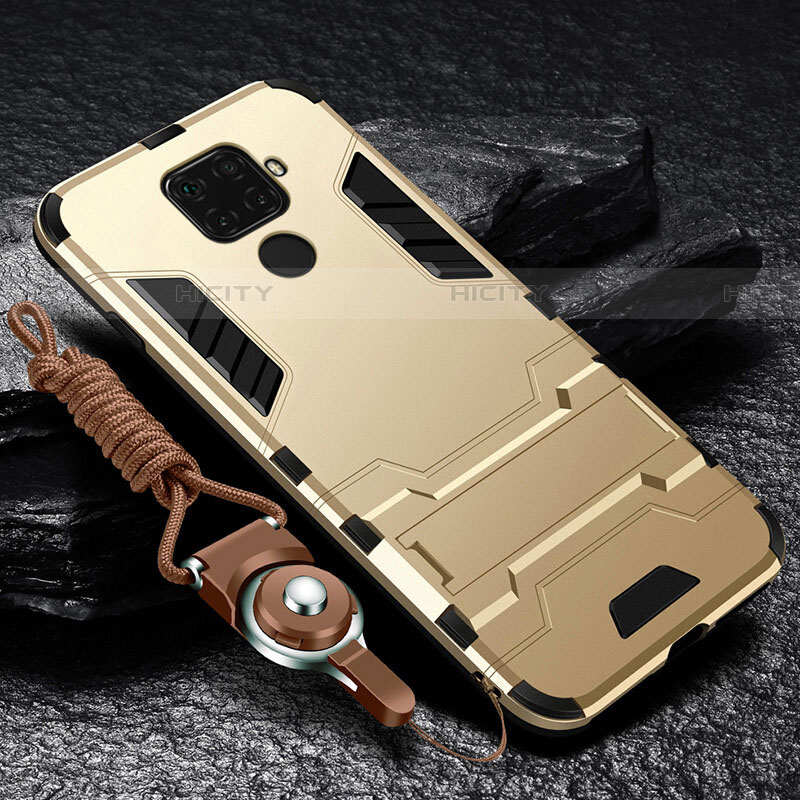 Funda Bumper Silicona y Plastico Mate Carcasa con Magnetico Soporte para Huawei Nova 5i Pro