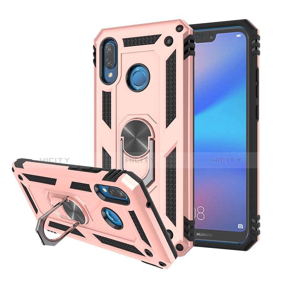 Funda Bumper Silicona y Plastico Mate Carcasa con Magnetico Soporte para Huawei P20 Lite