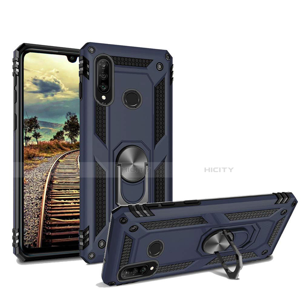 Funda Bumper Silicona y Plastico Mate Carcasa con Magnetico Soporte para Huawei P30 Lite