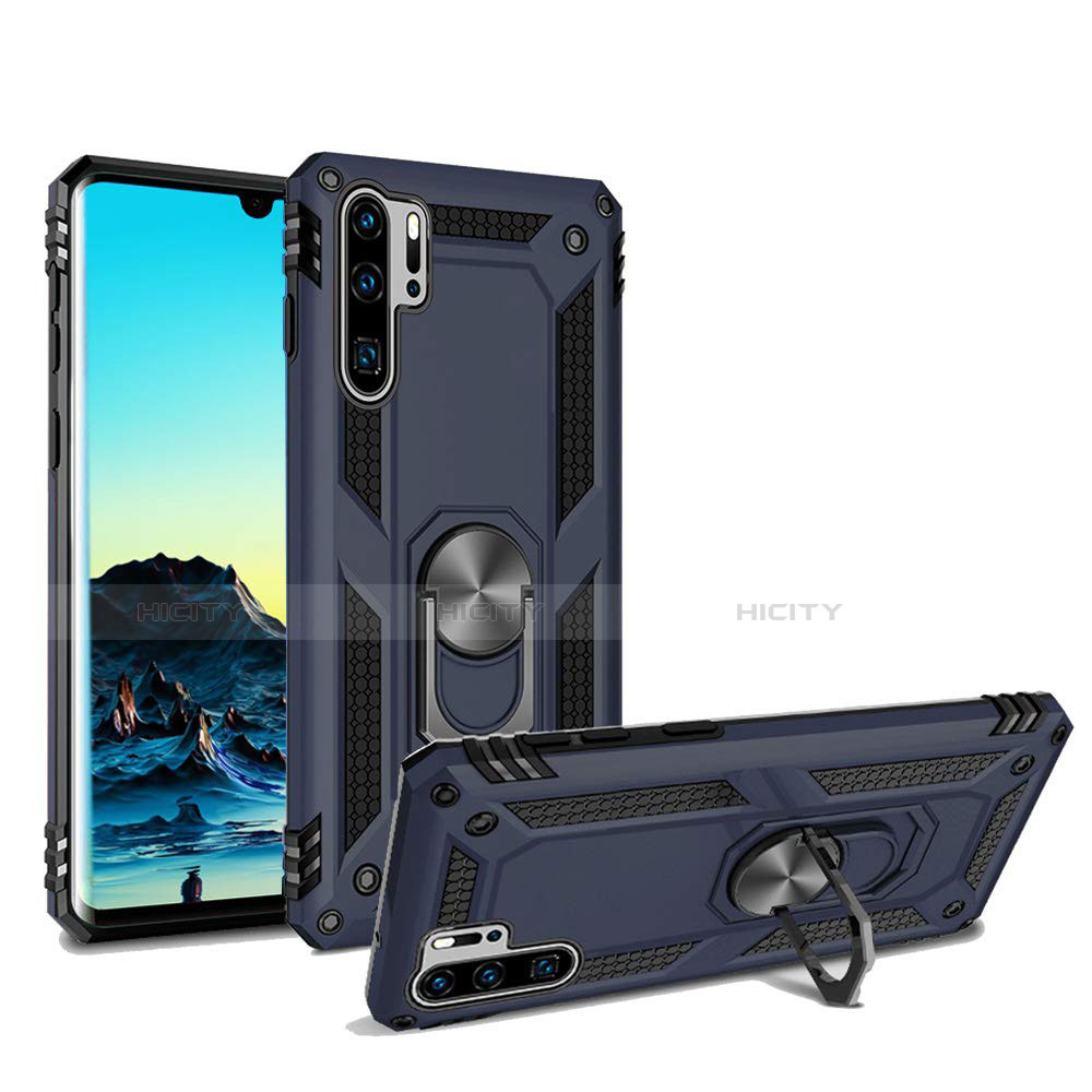 Funda Bumper Silicona y Plastico Mate Carcasa con Magnetico Soporte para Huawei P30 Pro