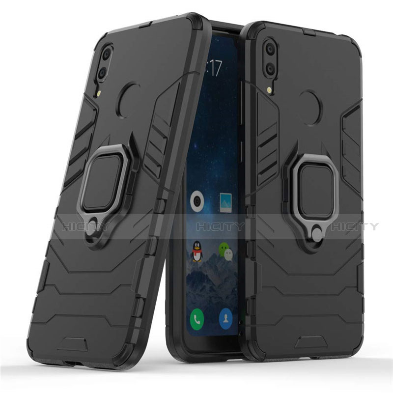 Funda Bumper Silicona y Plastico Mate Carcasa con Magnetico Soporte para Huawei Y7 (2019)