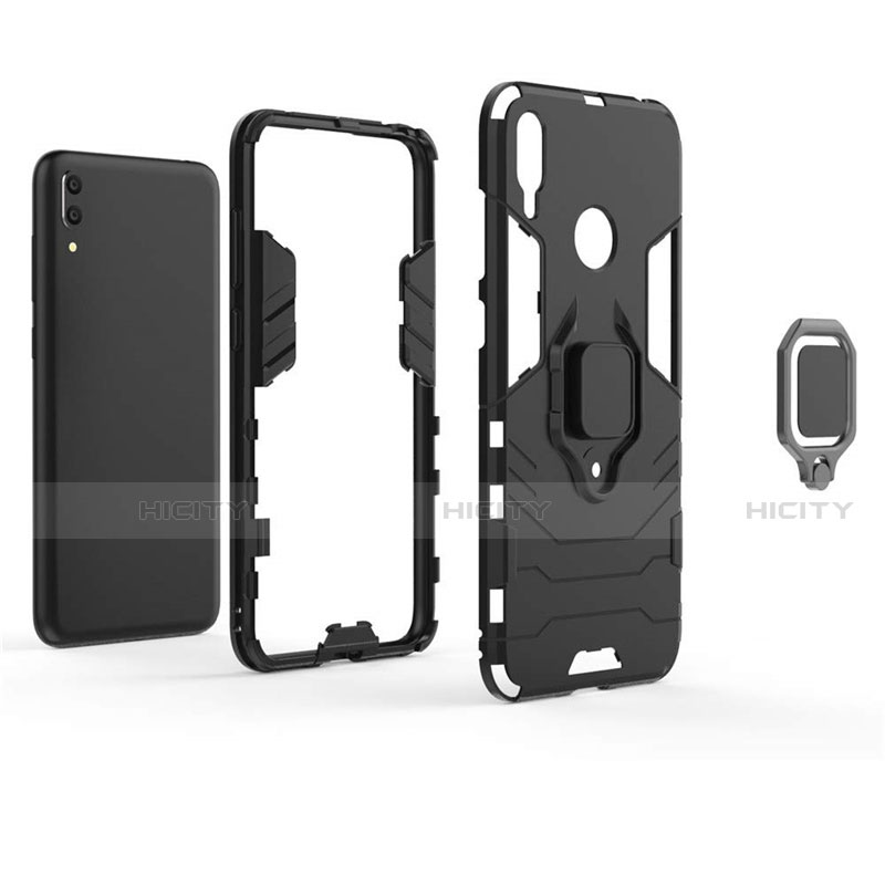 Funda Bumper Silicona y Plastico Mate Carcasa con Magnetico Soporte para Huawei Y7 (2019)