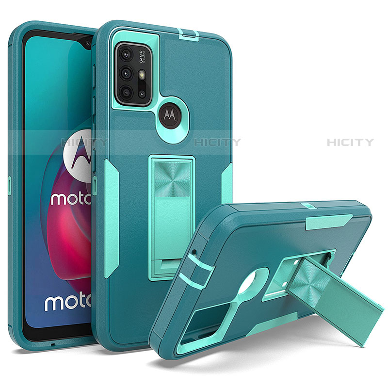 Funda Bumper Silicona y Plastico Mate Carcasa con Magnetico Soporte para Motorola Moto G10 Power