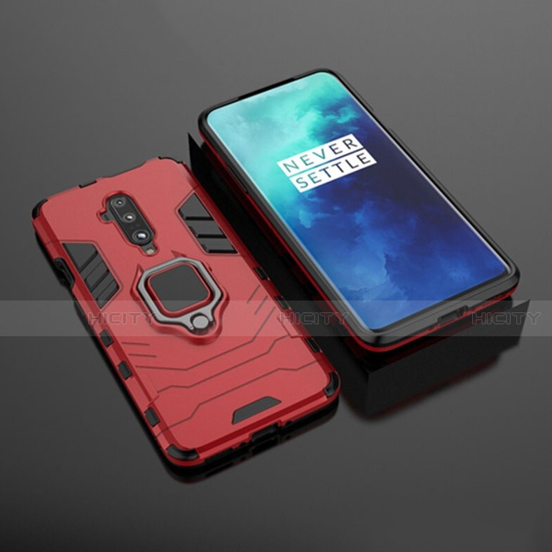 Funda Bumper Silicona y Plastico Mate Carcasa con Magnetico Soporte para OnePlus 7T Pro 5G