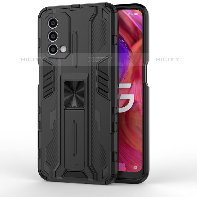 Funda Bumper Silicona y Plastico Mate Carcasa con Magnetico Soporte para OnePlus Nord N200 5G