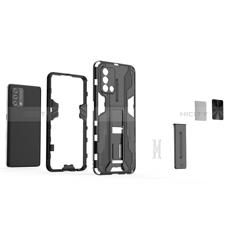 Funda Bumper Silicona y Plastico Mate Carcasa con Magnetico Soporte para Oppo A95 4G